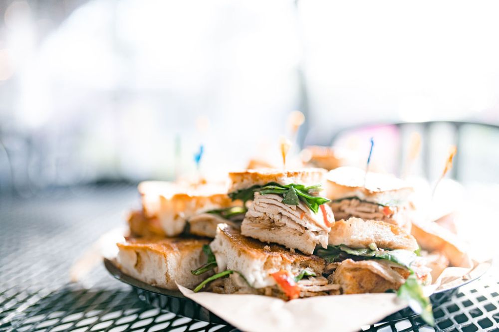 a close up of a sandwich on a plate